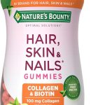 Nature's Bounty Optimal Solutions Hair, Skin and Nails Collagen Pectin Gummies, 100 mg Collagen and 2,500 mcg Biotin Per Serving Tropical Citrus Flavor, 80 count