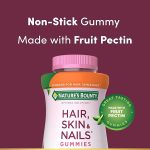 Nature's Bounty Optimal Solutions Hair, Skin and Nails Collagen Pectin Gummies, 100 mg Collagen and 2,500 mcg Biotin Per Serving Tropical Citrus Flavor, 80 count - Image 3
