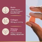 Nature's Bounty Optimal Solutions Hair, Skin and Nails Collagen Pectin Gummies, 100 mg Collagen and 2,500 mcg Biotin Per Serving Tropical Citrus Flavor, 80 count - Image 2