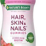 Nature's Bounty Optimal Solutions Hair, Skin and Nails Pectin Gummies, 2500 mcg Biotin, Strawberry Flavor, 80 count