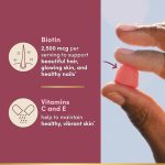 Nature's Bounty Optimal Solutions Hair, Skin and Nails Pectin Gummies, 2500 mcg Biotin, Strawberry Flavor, 80 count - Image 3