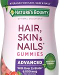 Nature’s Bounty Optimal Solutions Advanced Hair, Skin and Nails Pectin Gummies, 2x Biotin Per Serving, Strawberry Flavor, 80 counts