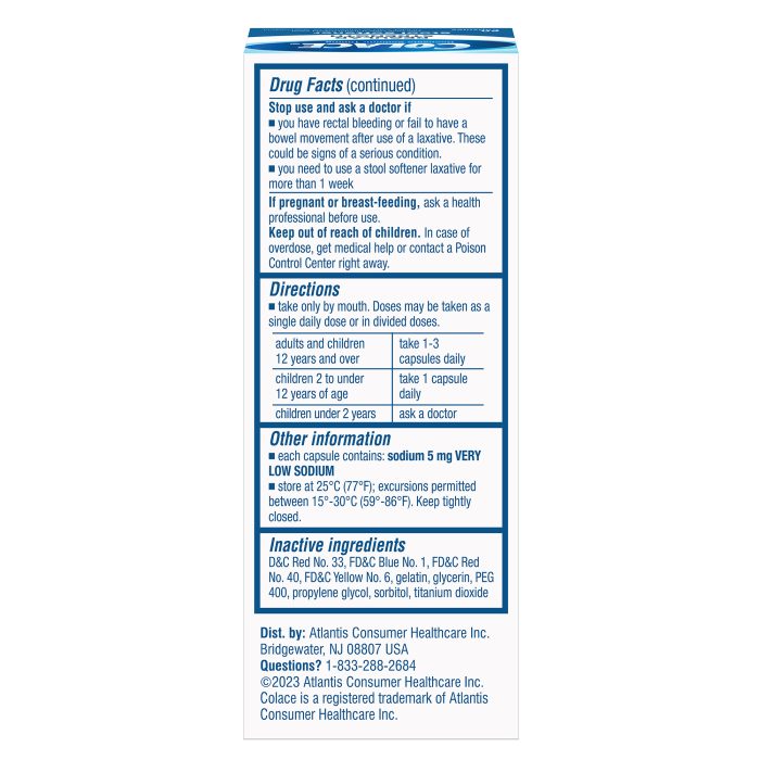 Colace® Regular Strength Capsules- Stool Softener - Image 5